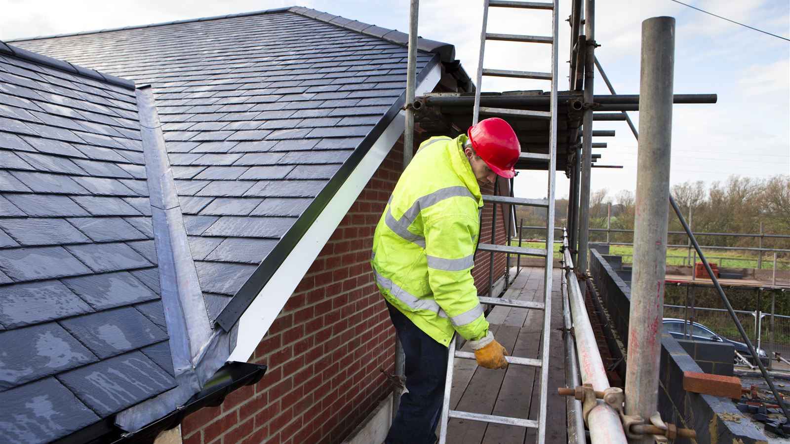 Photo of tiled roofing work